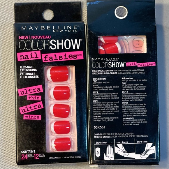 3 Packs Maybelline Limited Edition Color Show Nail Falsies In Keep It Red - Picture 3 of 3